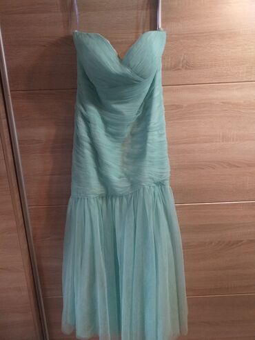 duge plisirane haljine: 2XL (EU 44), color - Turquoise, Evening, Without sleeves