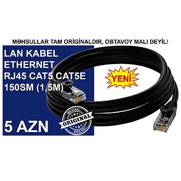 cat 5 kabel: Kabel "Lan Ethernet RJ45 CAT 5/CAT 5E 1,5m" MƏHSULLAR TAM ORİGİNALDIR — 1