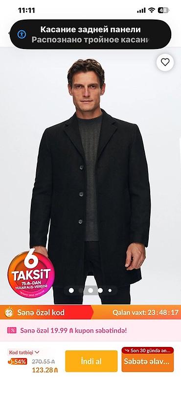 Paltolar: Kişi üçün klassik qara palto Trend yoldan sifariş olunub . ölçüsü səhv — 4