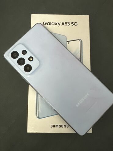 Samsung: Samsung Galaxy A53 5G, Б/у, 256 ГБ, цвет - Голубой, 2 SIM