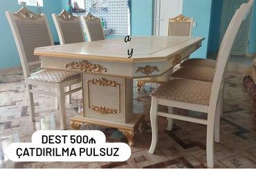 işlənmiş stol stul dəsti sumqayit: Для гостиной, Новый, Прямоугольный стол, 4 стула