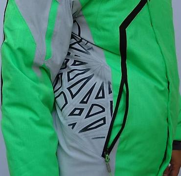elastin poliamid: Muška zimska/ski jakna u neon zelenoj boji sa sivim i crnim detaljima — 6