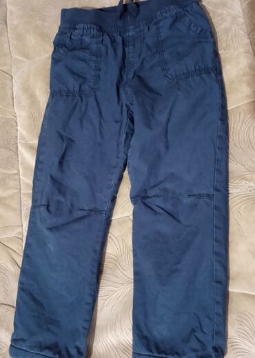 купить детские теплые штаны: Джинсы и брюки, цвет - Синий, Б/у