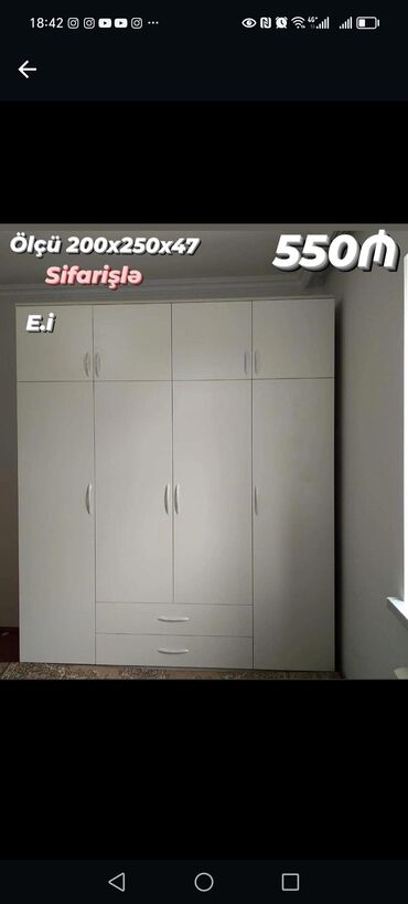 Dolablar: Yeni, Kupe, 5 qapı Düz dolab, Dolab-asılqan, Azərbaycan — 18