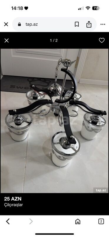 işlənmiş sifer: Çılçıraq, 5 lampa, Metal