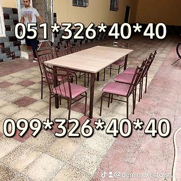 bag stullari: Qonaq otağı üçün, Yeni, Açılmayan, Dördbucaq masa, 8 stul — 3