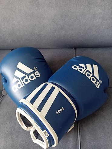Перчатки: Боксерские перчатки adidas, 10 oz. - Цвет: синий с белыми вставками и — 1