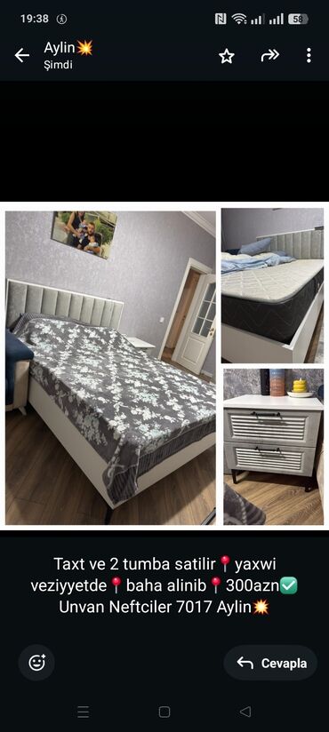 кровать трансформер: Taxt ve 2 tumba satilir📍yaxwi veziyyetde📍baha alinib📍300azn✅Unvan