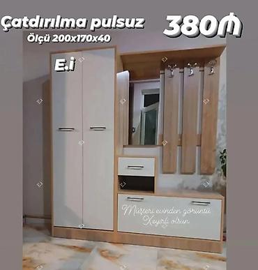 koridor dolapları: Dəhliz dolabı dəsti - Ölçü: 200 x 170 x 40 sm - Rəng və material: ağ — 1