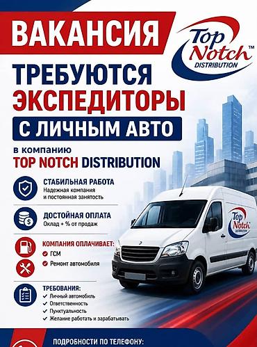 Требуется Водитель-экспедитор, Без опыта, Премии, Полный рабочий день, Мужчина