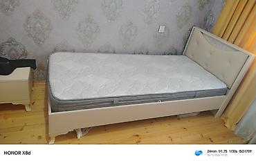 Tək nəfərlik çarpayı və döşək dəsti - Ölçü: təxmini 90×200 sm tək