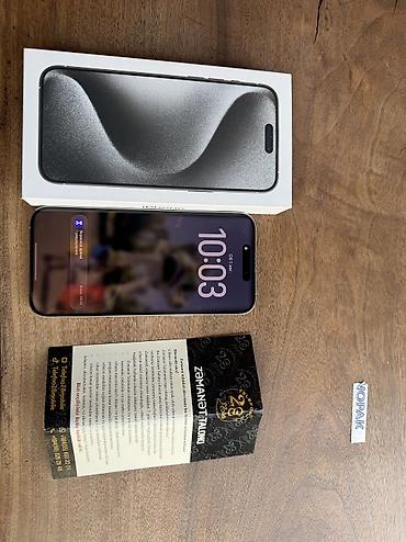 IPhone 15 Pro Max, 256 GB, White Titanium, Face ID, Barmaq izi, Simsiz şarj