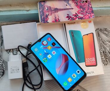 тесла телефон: Redmi, Redmi 9A, Б/у, 32 ГБ, цвет - Синий, 2 SIM