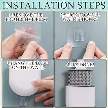 Ostali proizvodi za kuću: Silikonska WC četka sa zidnim držačem - Materijal glave: meki TPR — 16