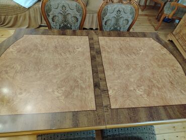 Masa və oturacaq dəstləri: Qonaq otağı üçün, İşlənmiş, Açılan, Oval masa, 8 stul — 5