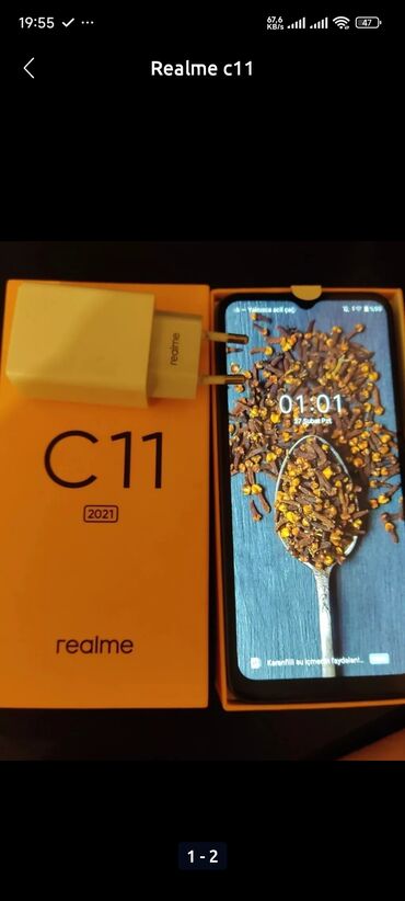 realme 5: Realme C11 (2021), 32 GB, rəng - Göy, İki sim kartlı