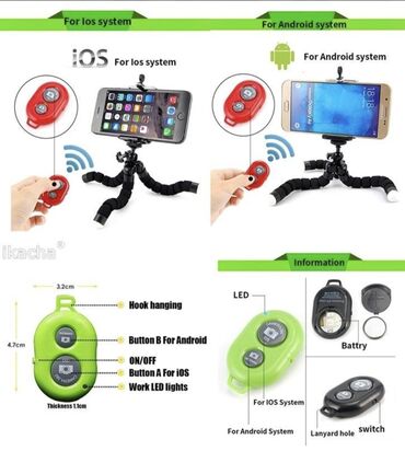 Ostali aksesoari za mobilne telefone: Mini Tripod za mobilni telefon + Držač + Bluetooth Okidac Fleksibilan — 7