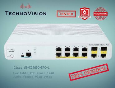 bakı internet: Cisco Catalyst WS 2960C 8PC L ✔️Sertifikasiyadan keçmiş təcrübəli