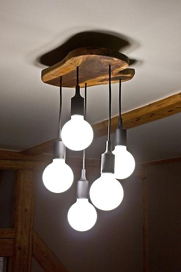 Люстры: Люстра из дерева Подвесной светильник в стиле лофт/рустик из массива — 11