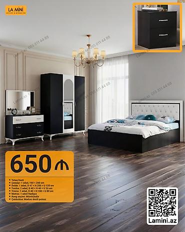 Ev üçün mebel: LA MINI – Yataq Dəsti Qiymət: 650 ₼ Dəst tərkibi: - Çarpayı: 1 ədəd — 1
