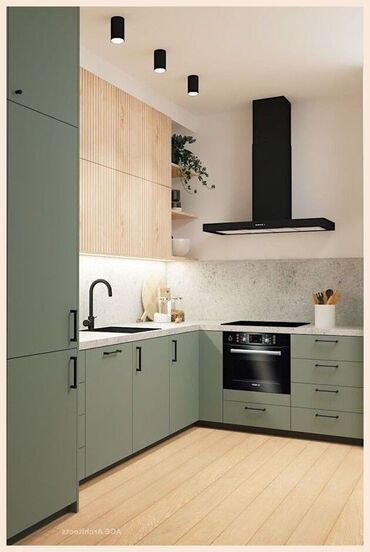 Sifarişlə mətbəx mebeli: Sifarişlə mətbəx dəsti, Özü çəkən petlələr, Mat laminat, Kredit var, Rayonlara çatdırılma, Pulsuz çatdırılma — 16