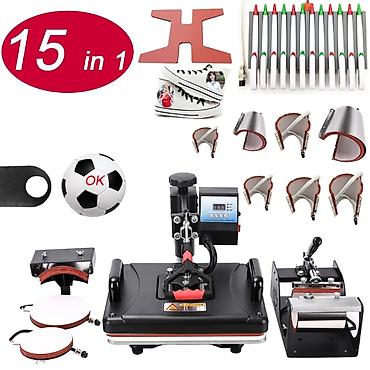15 in 1 termopress avadanlığı. İçindəkilər şəkildə gördüklərinizdir