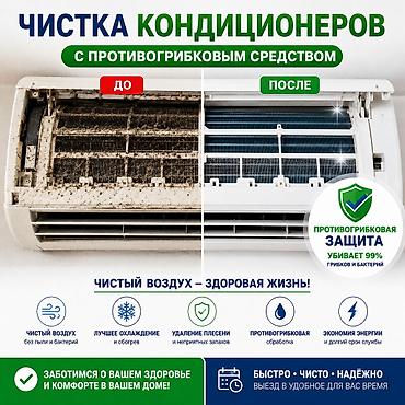 Чистка кондиционеров с противогрибковым средством Профессиональная и