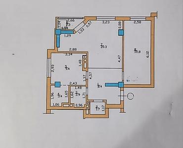 садырбаева гагарина: 2 комнаты, 64 м², Пишпек Элитка, 7 этаж, Евроремонт — 5