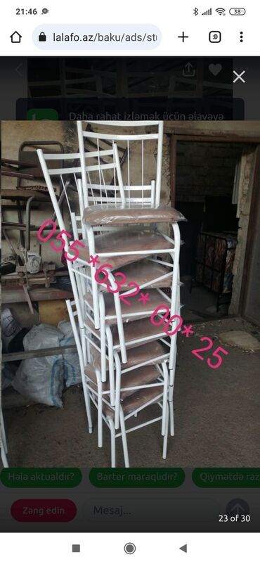 Restoran mebeli: Stullar 13m başlayir.modelə görə qiymət dəyişir keyfiyyətə görə — 8