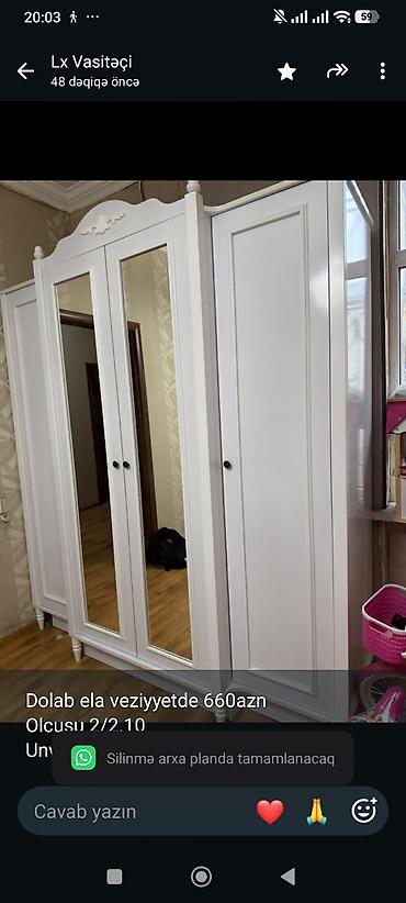 Dolab ela veziyyetde 660azn Olcusu 2/2.10 Unvan Nerimanov metroparkin lalafo.az -da Dolab ela veziyyetde 660azn Olcusu 2/2.10 Unvan Nerimanov metroparkin