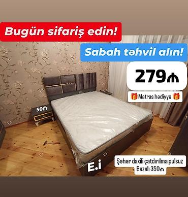 hamam dekoru: Yeni, İkinəfərlik çarpayı, Bazasız, Matras ilə, Siyirməsiz — 1