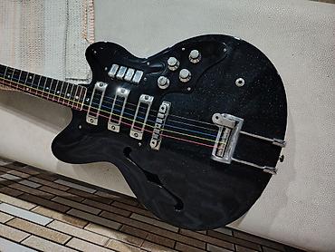 kitar: Elektrik gitar – yarımdənə (semi-hollow) korpuslu, parıltılı qara — 3