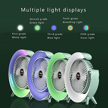 mini usb ventilator: LED işıqlı masaüstü sərinkeş S14 . ❄️ Sərinlik artıq bir zəng qədər — 5
