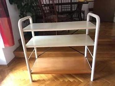 Police: Metalna polica sa tri nivoa - Konstrukcija: cevasti metalni ram bele — 10