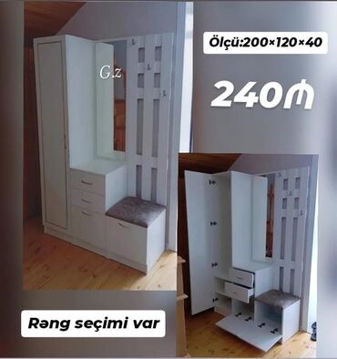 вешалка для верхней: Dəhliz üçün praktiki mebel dəsti - Ölçü: 200 × 120 × 40 sm - Qiymət
