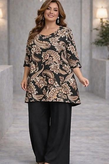 Kompleti: Ženski komplet – tunika i pantalone, plus size - Dvodijelni set — 15