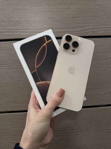 цена айфон 16 про макс бишкек: IPhone 16 Pro Max, Колдонулган, 256 ГБ, Desert Titanium, Каптама, Куту, 92 %
