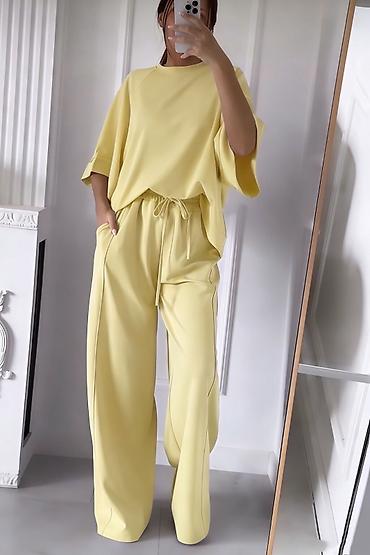 Kompleti: 💫Topkomplet – široke pantalone i oversize majica kratkih rukava ✅3200 — 1