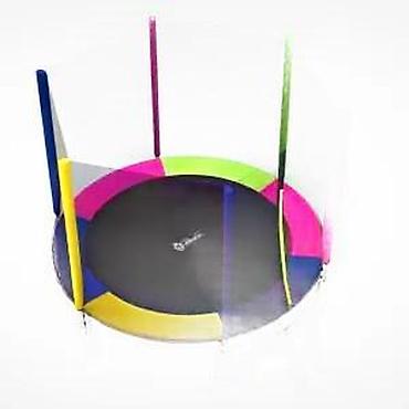 Sve za dečije igralište: Trampolina sa zaštitnom mrežom – prečnik 3,05 m - Šarena obodna — 9