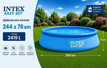 hovuzlar: Elektron Nasos Hediyye. Intex 3.05 × 0.76 m şişmə hovuz 🌊 Yay — 1
