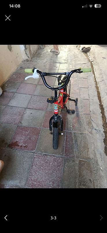 velosibet type 1: Uşaq velosipedi – 12" təkərli - Rəng: qırmızı-yaşıl detallı, qara — 3