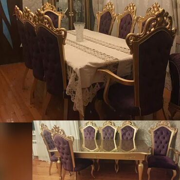 Чайники: Для гостиной, Б/у, Квадратный стол, 8 стульев