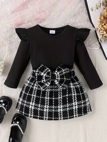 tn plavo bele: Set: Shirt, Skirt, 80