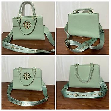Tory Burch çiyin/əl çantası – açıq yaşıl rəng - Material: teksturalı