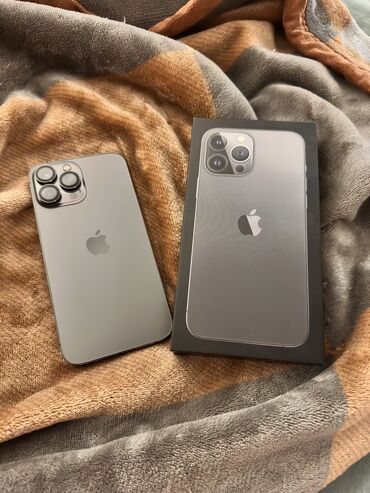 Apple iPhone: IPhone 13 Pro Max, Б/у, 256 ГБ, Graphite, Защитное стекло, Чехол, Коробка, 89 %