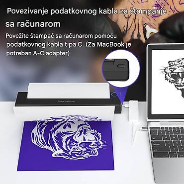 Ostala elektronika: Mini prenosivi A4 štampač za tetoviranje - Prenosivi termalni štampač — 6