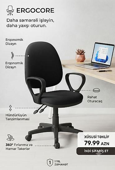 Ofis mebeli: Ergocore ofis kreslosu - Erqonomik dizayn: bel dəstəyinə uyğun — 1