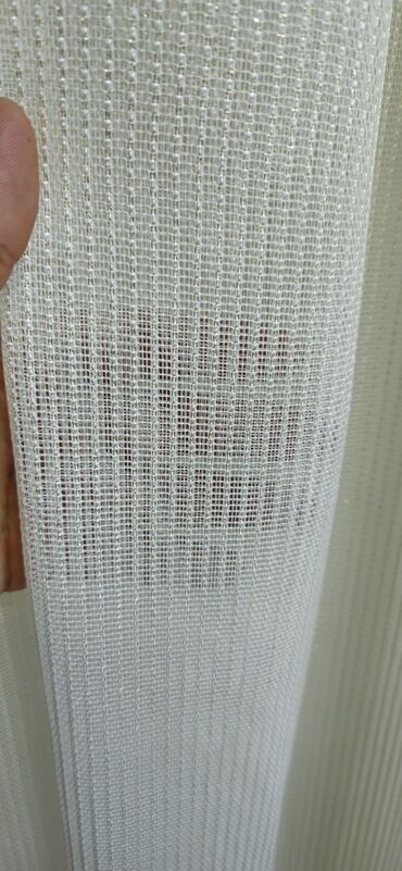 Pərdə və tüllər: Ağ rəngli tül pərdə parçaları - Material: nazik, şəffaf və nəfəsalan — 5