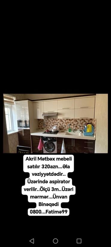 марал гель оригинал: Akril Mətbəx mebeli satılır 320₼. Əla vəziyyətdədir. Üzərində