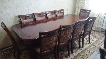 72 объявлений | lalafo.kg: Продается комплект стола с 12 стульями.Длина стола 3.5м.Ширина 1.2м